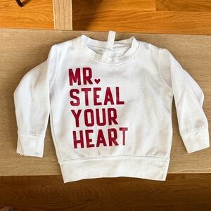 Charming Kids White Sweatshirt with Red Text